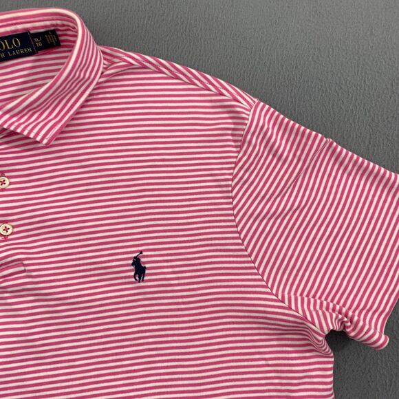 Polo Ralph Lauren Polo Shirt Mens XL Extra Large Striped White Pink Cotton - Picture 2 of 13
